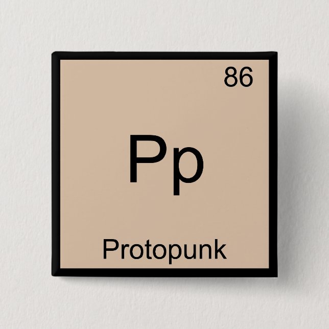 Pp - Proto Punk Rolig Kemiskt Element Symbol T-Shi Knapp (Framsida)