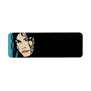 PPA0156 BLACK HAIR BEAUTY SALON SPA MODE STIL RETURADRESS ETIKETT