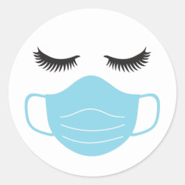 PPE-mask och snedstreck Runt Klistermärke