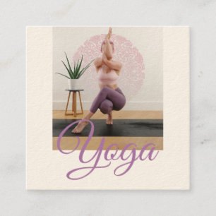 Pposed Photo Yoga Teacher Instructor Fyrkantigt Visitkort