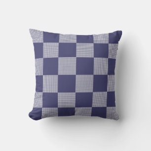 Pput Check Mönster Navy Blue Kudde