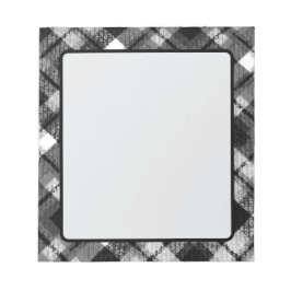 Pput Check Tartan Black White Farmhouse Modern Anteckningsblock