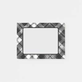Pput Check Tartan Black White Farmhouse Modern Post-it Block