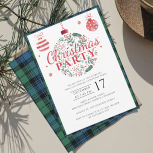 Pput Family jul Party Campbell Tartan Inbjudningar