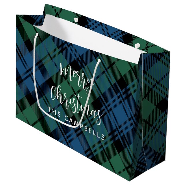 Pput Grönt Check Rustic jul Campbell Tartan (Framsidan Vinklad)