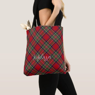 Pput Red and Grönt Rustic Personlig Tartan Tygkasse