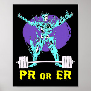 Pr eller Er Gym Weightlyftande Bodybuilding Muscle Poster