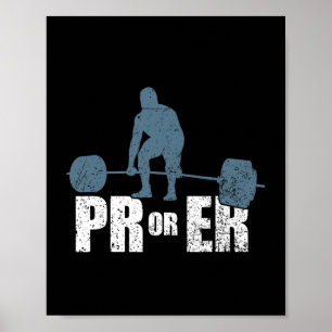 Pr eller Er Weightlyftande Bodybuilding Fitness Gy Poster