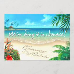 PR Exotic Beach Jamaicanska bröllop skriver namn i Inbjudningar