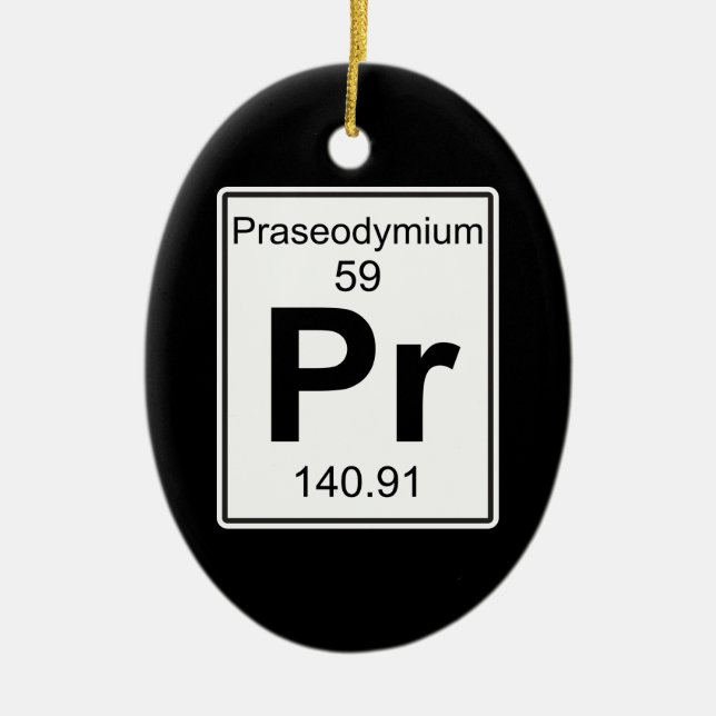 Pr - Praseodymium Julgransprydnad Keramik (Framsidan)