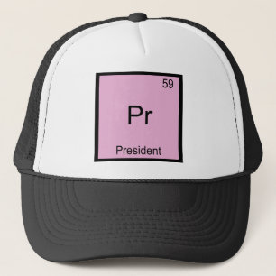 Pr - President Rolig T-Shirt med Kemiskt Elementsy Truckerkeps