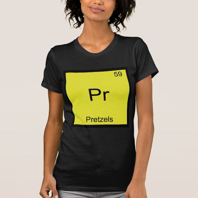 Pr - Pretzels Rolig Kemielement Symbol T-Shirt (Framsida)