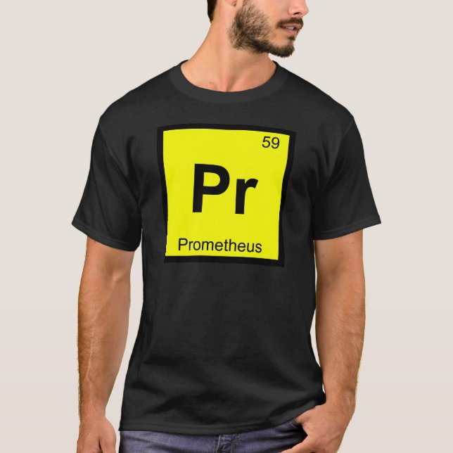 Pr - Prometheus Titan Chemistry Periodic Bord T Shirt (Framsida)