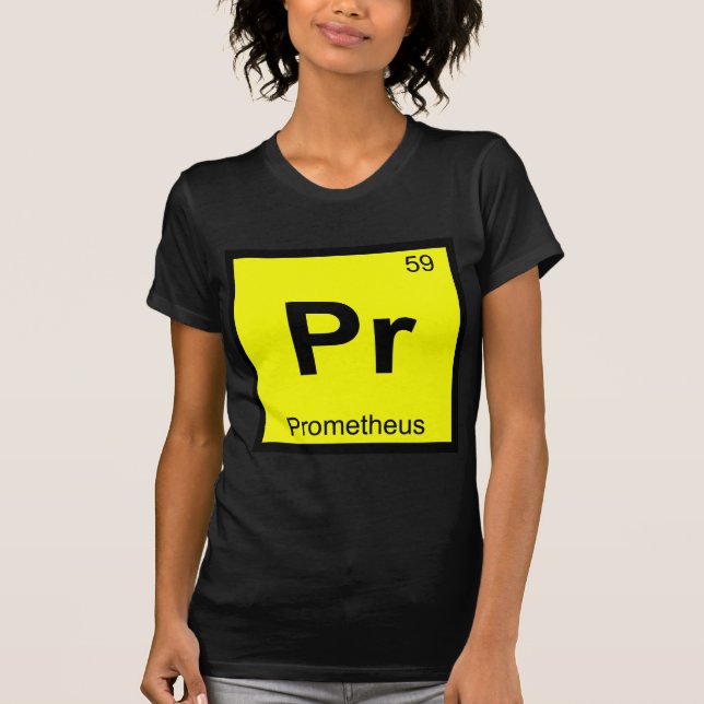 Pr - Prometheus Titan Kemi Periodiska Systemet Tee Shirt (Framsida)