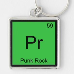 Pr - Punk Rock Rolig Kemitecken T-shirt Fyrkantig Silverfärgad Nyckelring