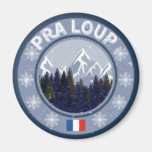 Pra-Loup Station de Ski Magnet (Framsidan)