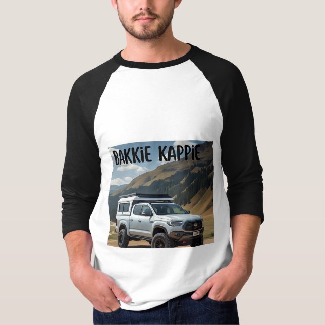 PRAAT NET AFRIKAANS BAKKIE KAPPIE T SHIRT (Framsida)