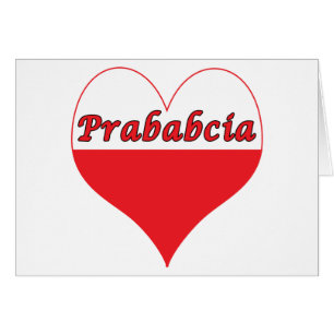 Prababcia Poland Heart Hälsningskort