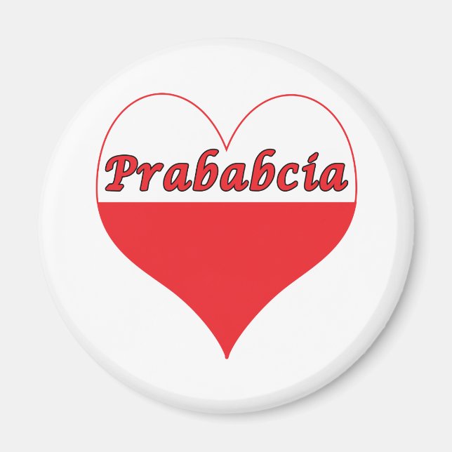 Prababcia Poland Heart Magnet (Framsidan)
