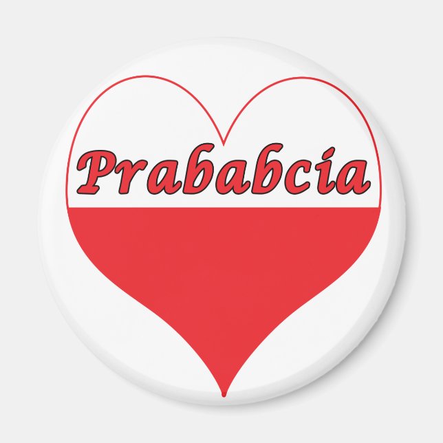 Prababcia Poland Heart Magnet (Framsidan)