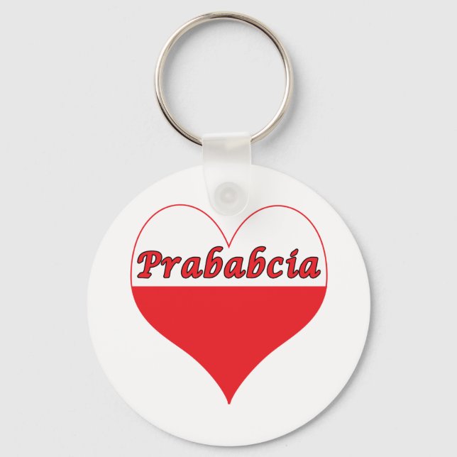 Prababcia Poland Heart Nyckelring (Framsida)