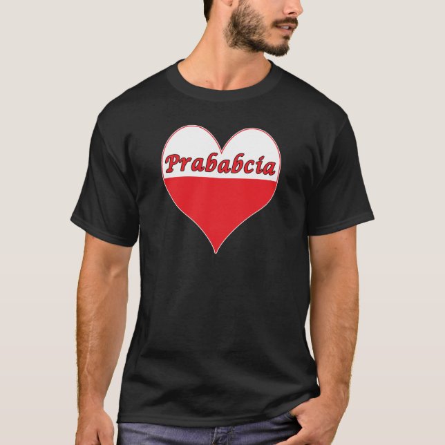 Prababcia polsk hjärta tee shirt (Framsida)