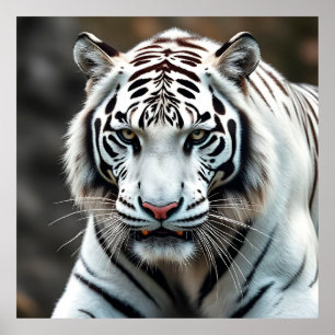Prachtig vit tiger i det vilda poster