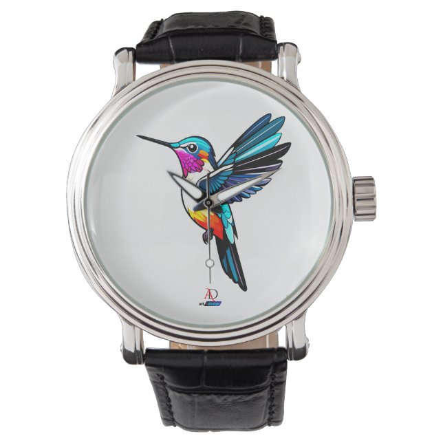 Prächtiger Kolibri - Farbige Illustration Armbandsur (Framsida)