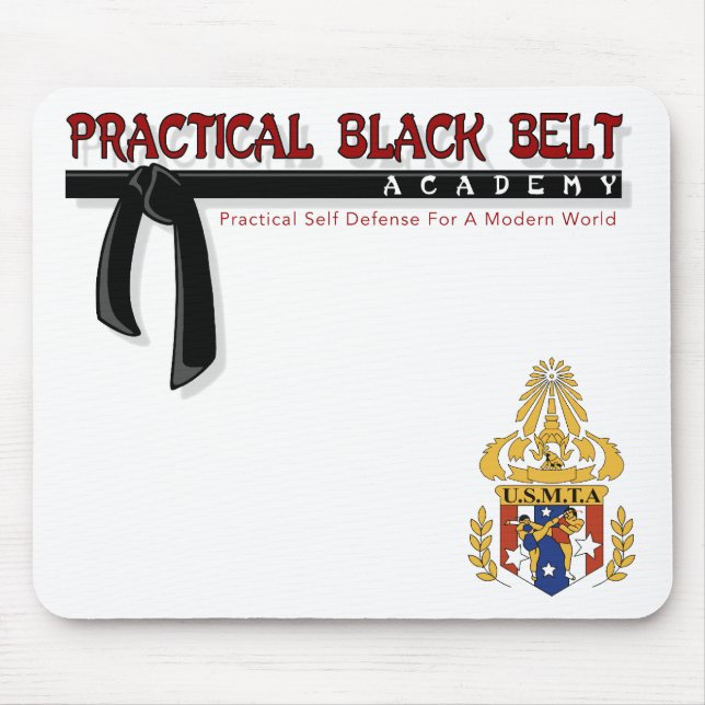 Practical Black Bälte/USMTA Mousepad Musmatta (Framsidan)
