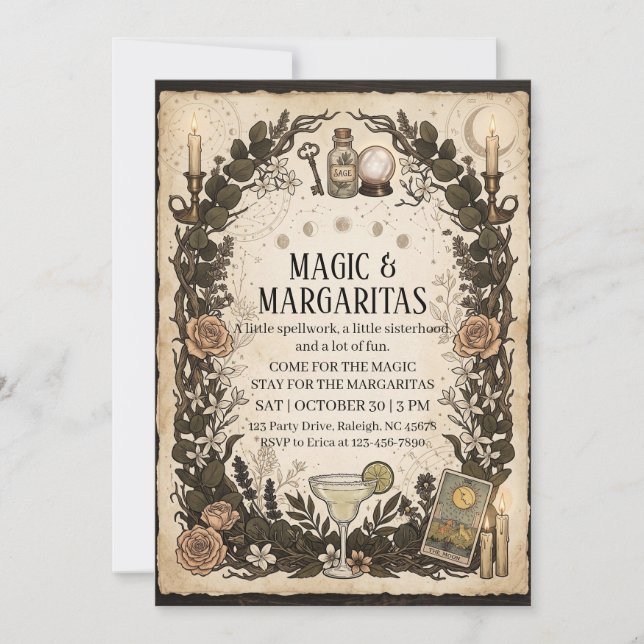 Practical Magic Inspirerad Tjejkväll  Inbjudningar (Framsida)