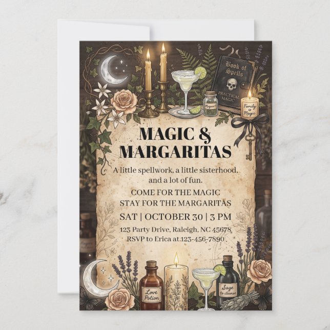 Practical Magic Inspirerad Tjejkväll  Inbjudningar (Framsida)