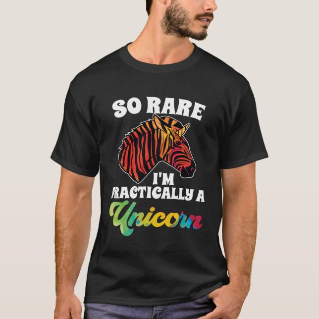 Practically A Zebra Unicorn Rare Disease Awareness T Shirt (Framsida)