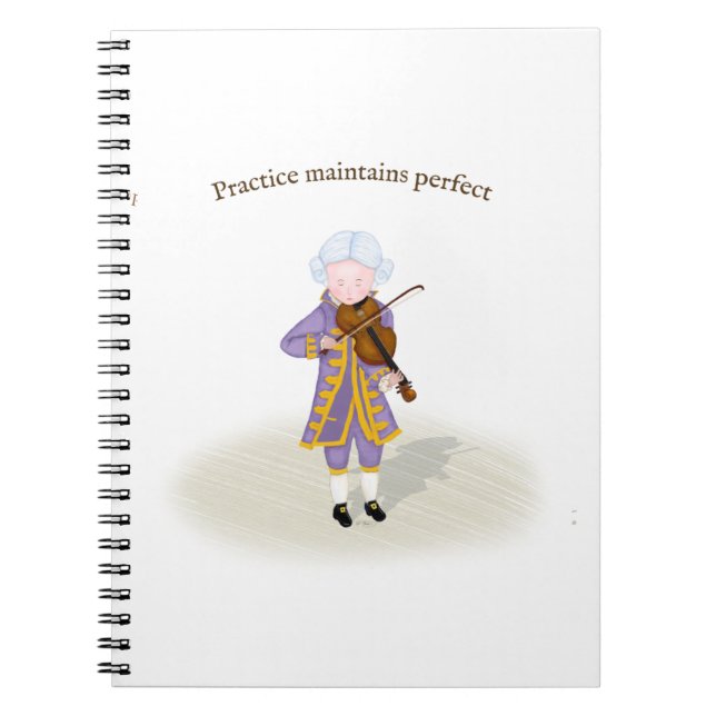 Practice bibehåller Perfekt Mozart spela upp Violi Anteckningsbok (Framsidan)