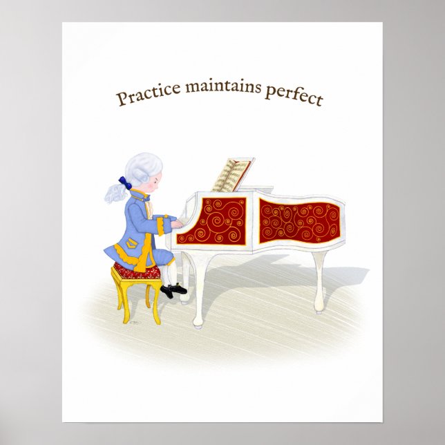 Practice bibehåller Perfekten Mozart som spelar Pi Poster (Framsidan)