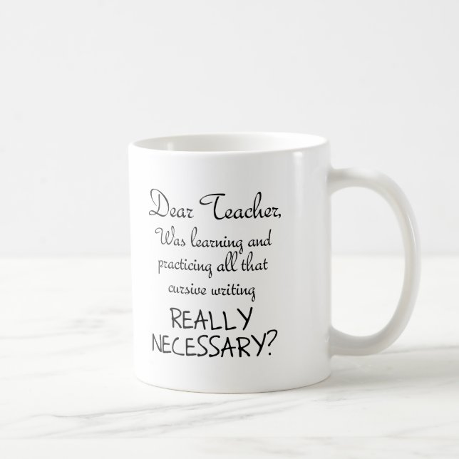Practice Cursive Funny Mug Kaffemugg (Höger)