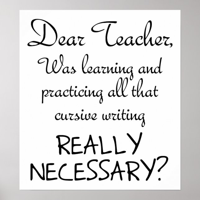 Practice Cursive Funny Poster (Framsidan)