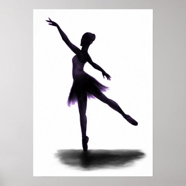 "Practice Makes Perfect" ballerina poster - purple (Framsidan)