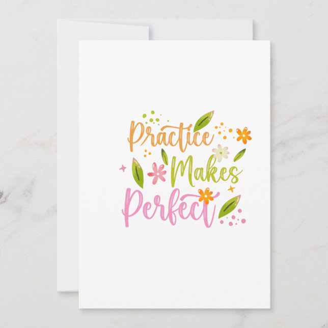 Practice Makes Perfect Motivational Quote Design Inbjudningar (Framsida)