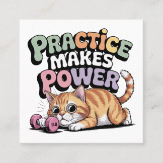 Practice Makes Power Fyrkantigt Visitkort