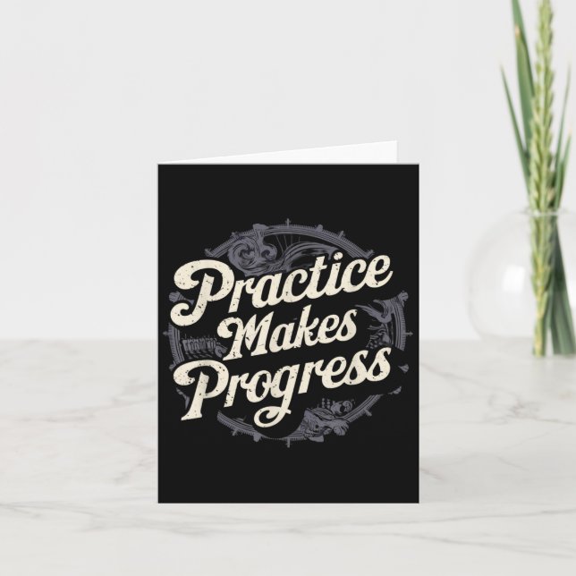 Practice Makes Progress Shirt Over Perfection Moti Kort (Framsida)