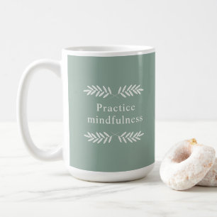 Practice Mindfulness Grönt Grenar Kaffemugg