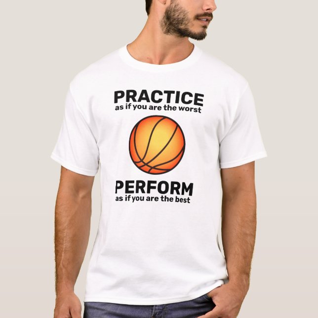 Practice/Perform [sport] Basket boll Icon T-Shi T Shirt (Framsida)