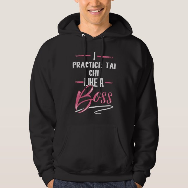 PRACTICE TAI CHI som en Chef Dam Chef Hoodie (Framsida)
