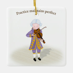 "Practice Underhåll Perfekt" Mozart Violin Music Julgransprydnad Keramik