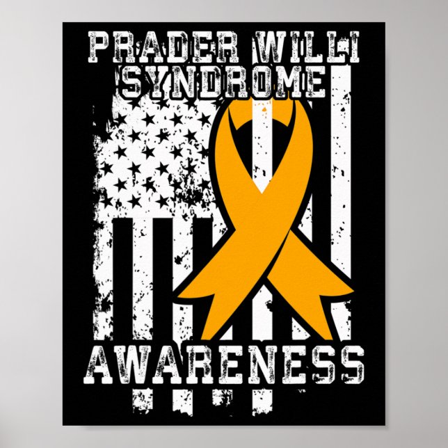 Prader Willi Syndrome Awareness - American Flagga Poster (Framsidan)
