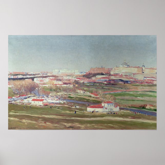 Pradera de San Isidro och Palacio Real Poster (Framsidan)