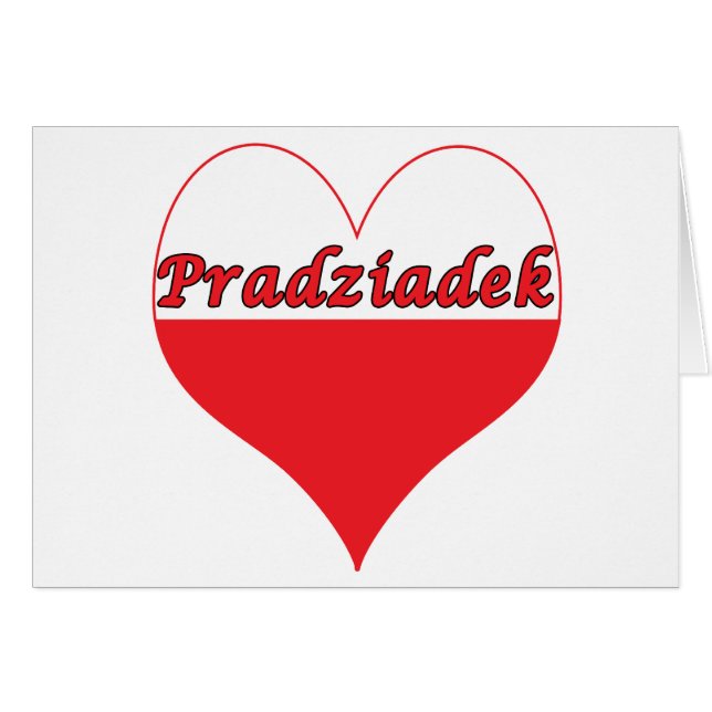 Pradziadek polska Heart Hälsningskort (Framsidan Horizontal)