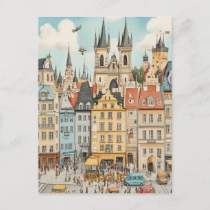 Prag-arkitektur Vykort