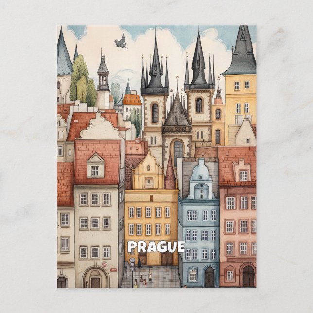 Prag-arkitektur Vykort (Framsida)