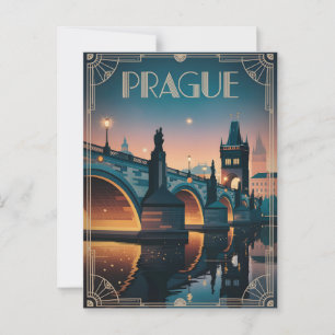 Prag art deco-vintage vykort